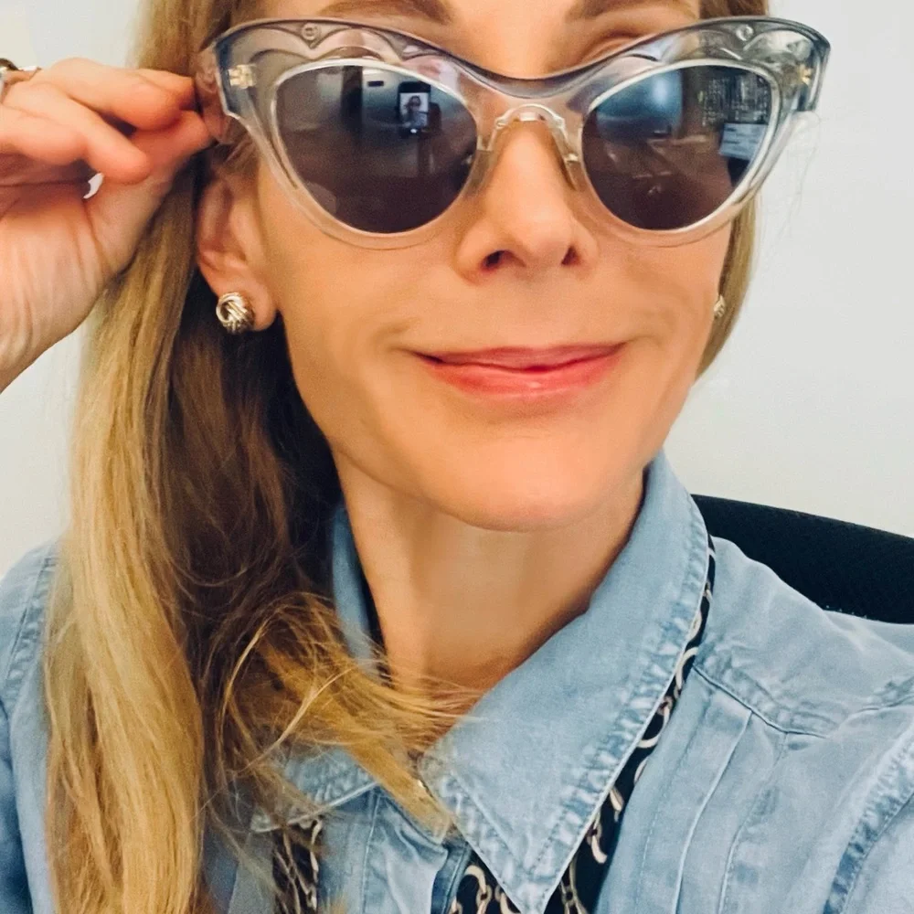 Miu Miu Cat Eye Swirl Sunglasses, clear and grey acetate, grey lens, 49mm, EUC - Picture 9 of 9